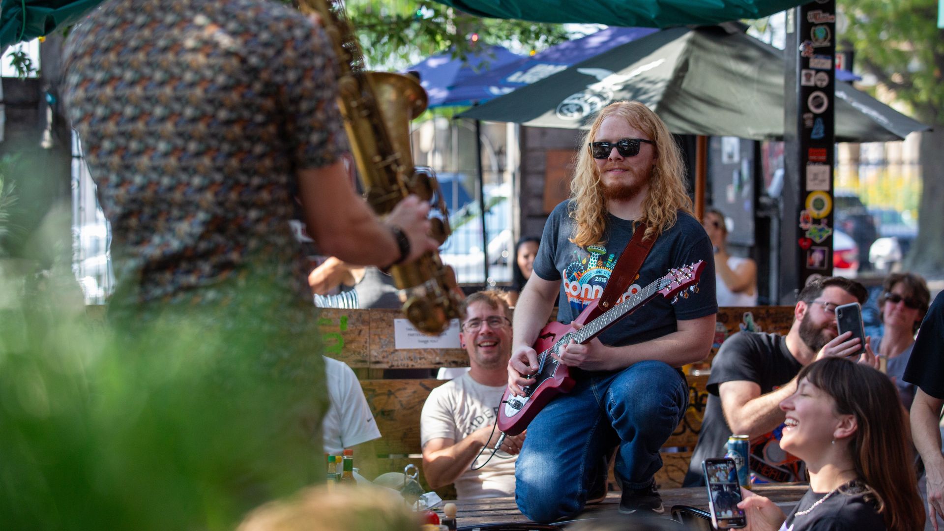 The live music at Broadway Oyster Bar is best enjoyed during patio season in St. Louis.