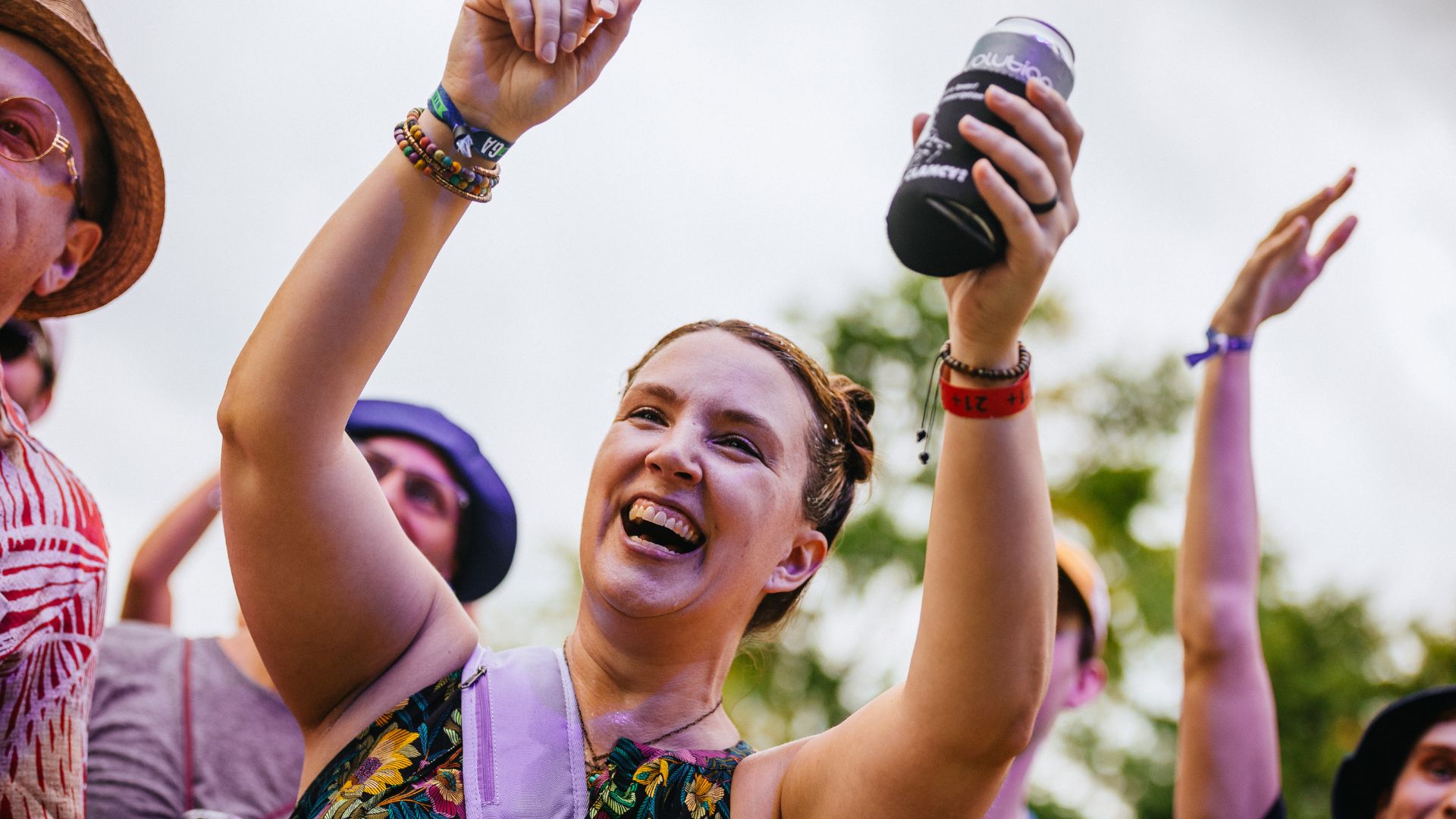 The crowd sings to the live music at Evolution Festival in Forest Park.