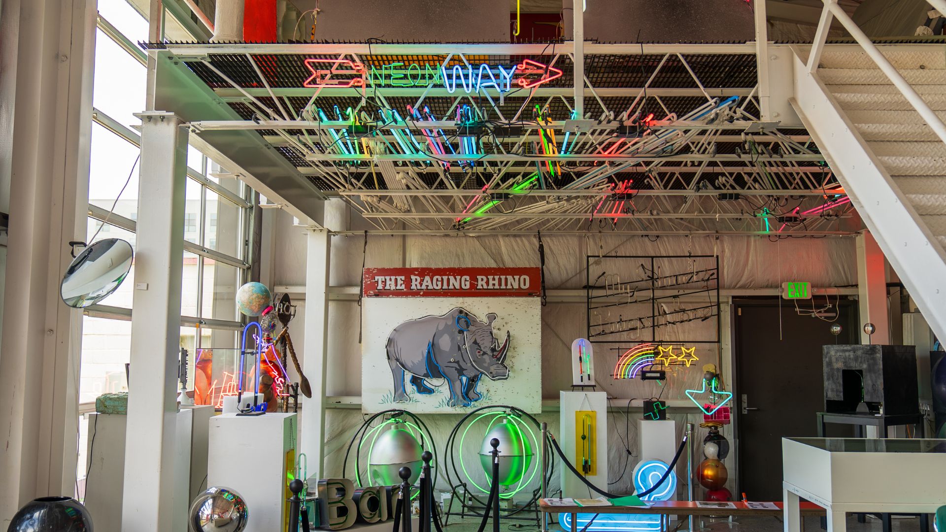 Vintage signs and contemporary sculptures illuminate the Neon Museum of Saint Louis, which sits along historic Route 66.