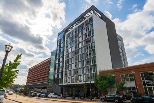 The exterior of the AC Hotel St. Louis Clayton.