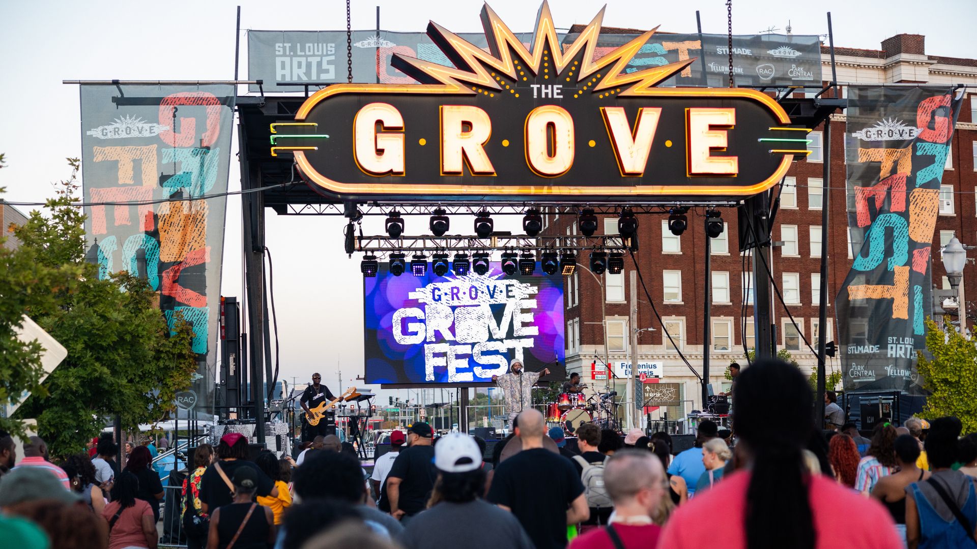 GroveFest promotes The Grove neighborhood of St. Louis with everything from African dancers to fire performers and a bubble bus to a fashion show.