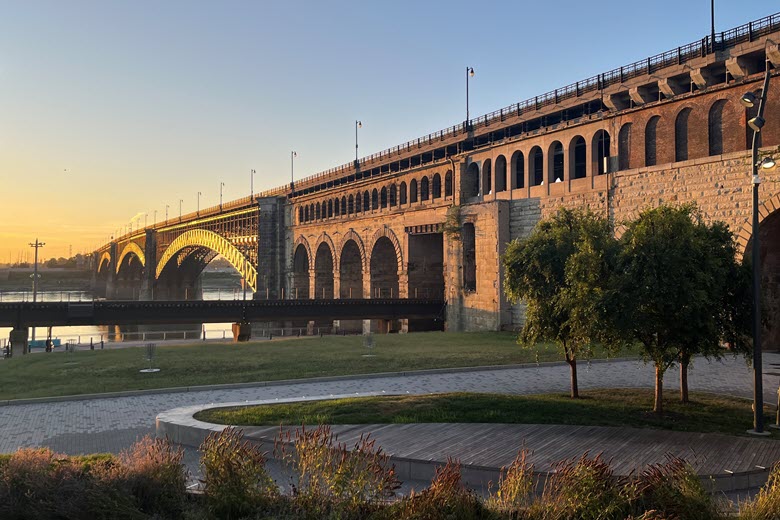 Laclede's Landing with Eads bridge in the Background.