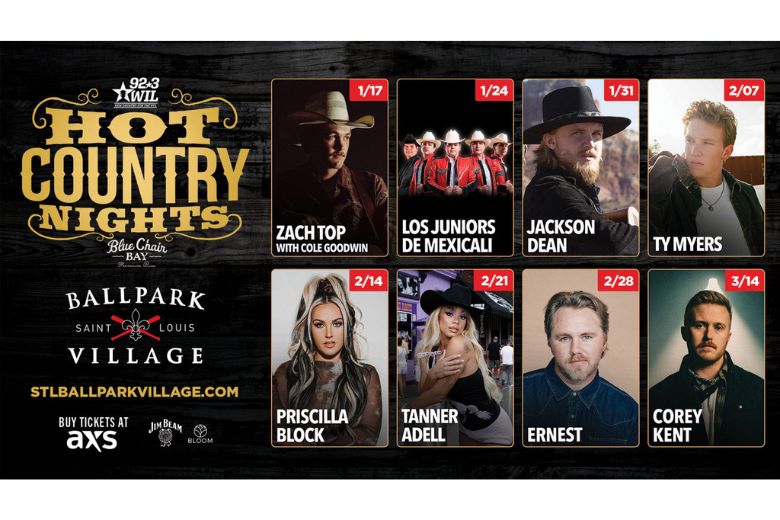 Hot Country Nights is a Friday-night concert series at Ballpark Village in St. Louis.