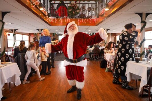 The Riverboats at the Gateway Arch hosts cruises with Santa, pancakes and pajamas.