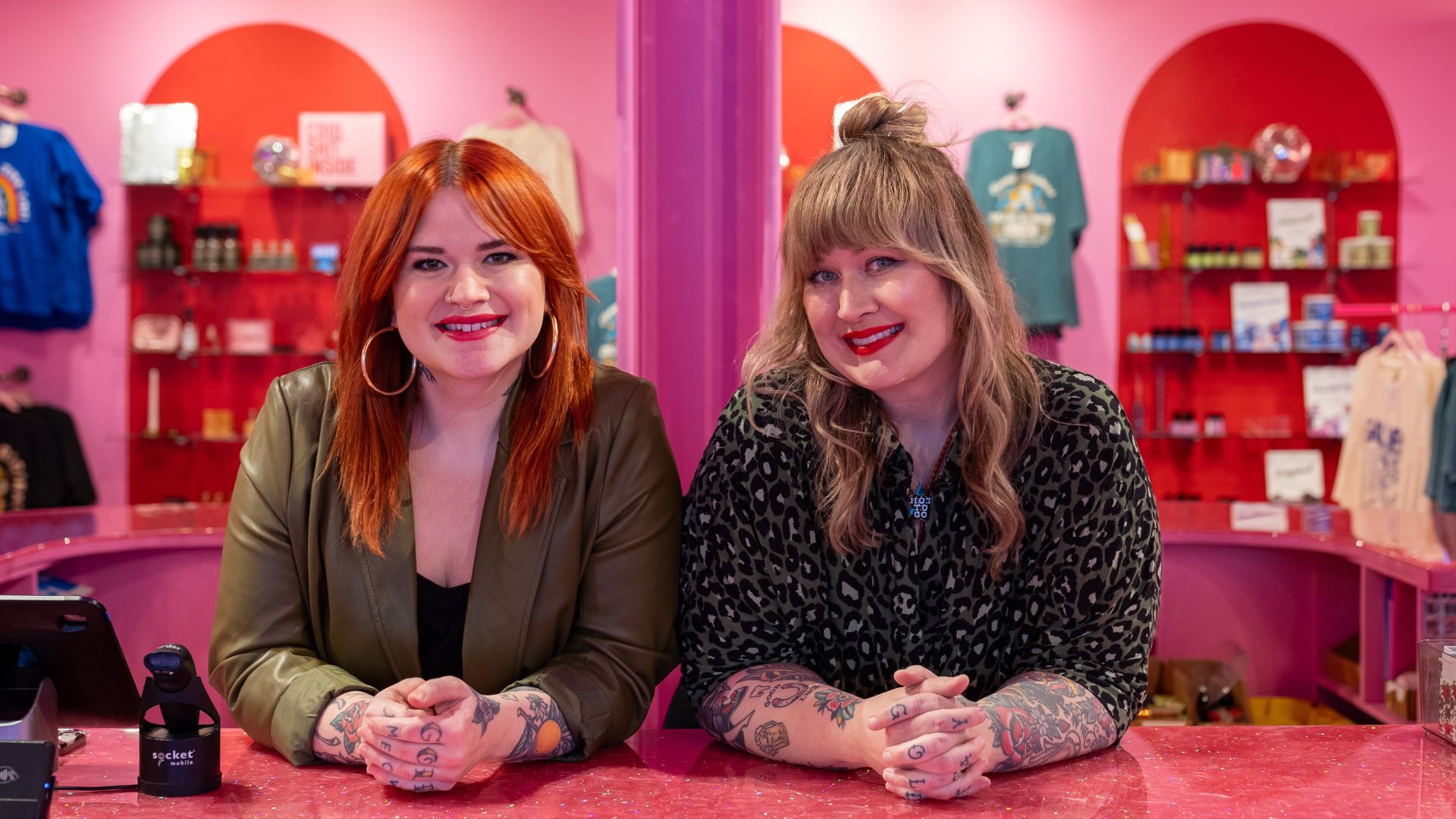 Amanda Helman and Susan Logsdon pose in their store at City Foundry STL.