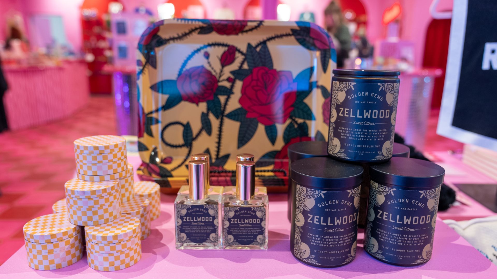 Zellwood is one of the fragrances for candles and perfumes at Golden Gems in St Louis.