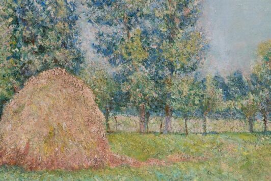 This Impressionist painting of a haystack by Blanche Hoschedé Monet is featured in a St Louis art exhibition.