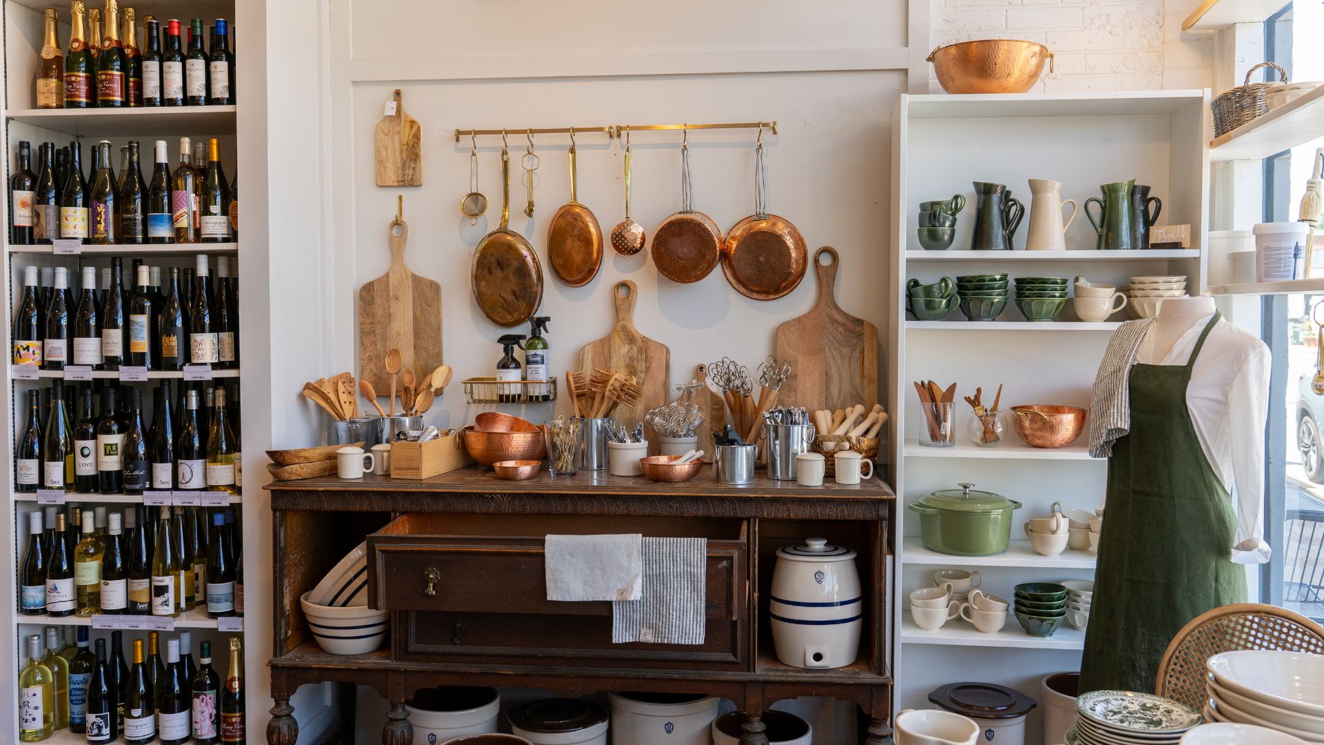 Civil Alchemy has a cooking section where you can buy everything from copper pots to cutting boards and wine to bitters.