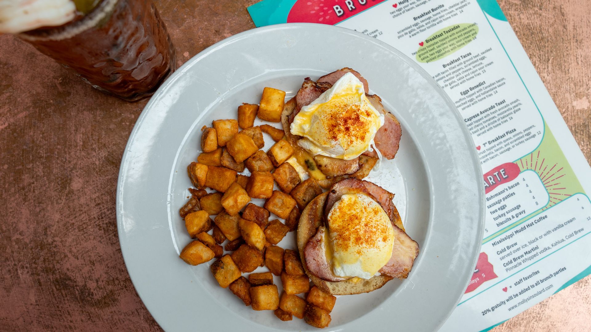 Molly's in Soulard serves eggs benedict as part of its weekend brunch menu.