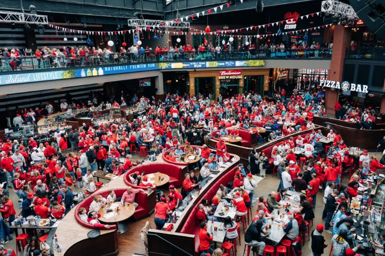 Cardinal's Opening Day at Ballpark Village.