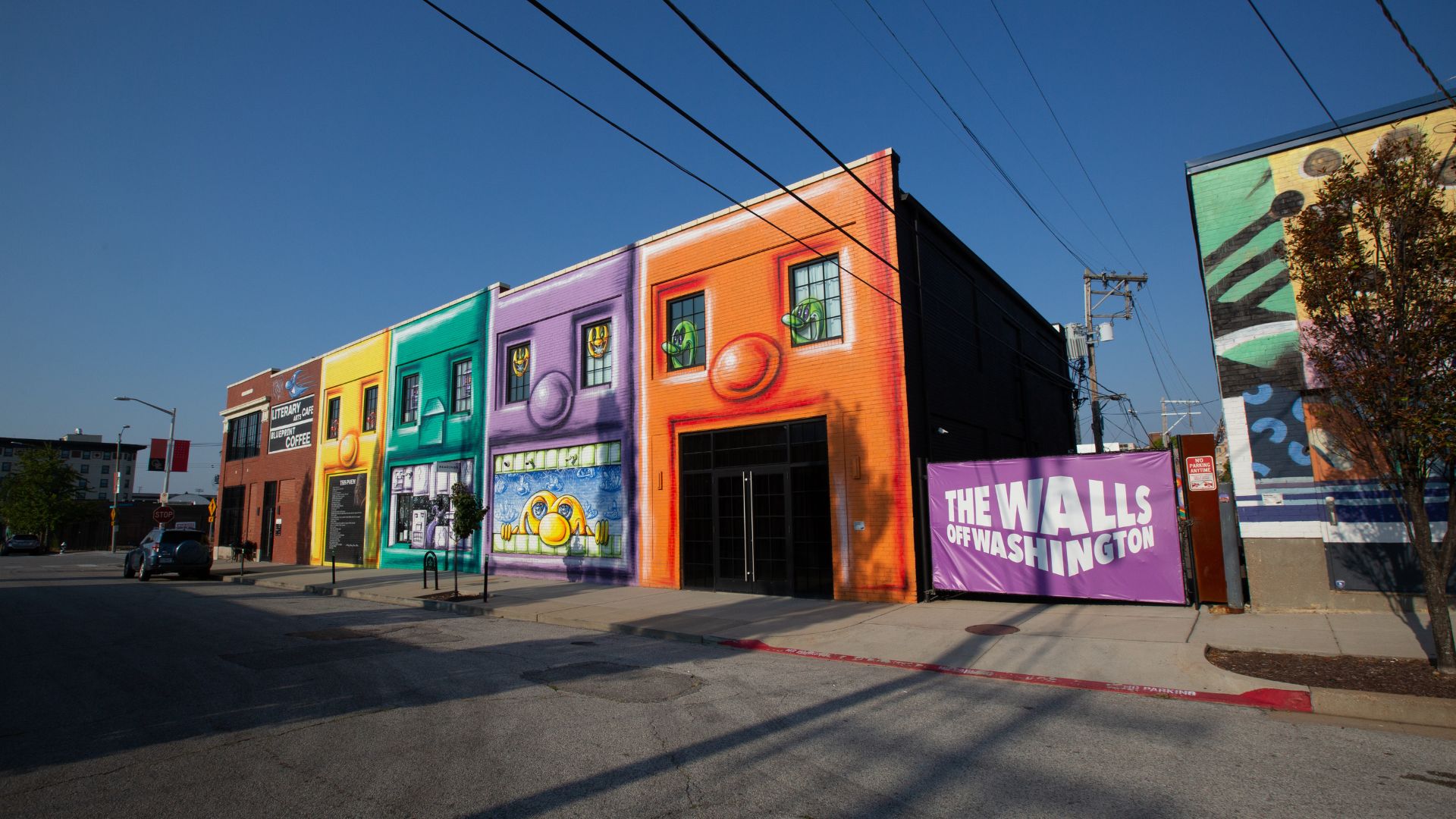 The Walls Off Washington features building facades that look like faces.