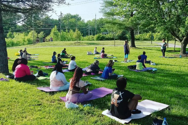 Dardenne Greenway Walk and Yoga at Dardenne Greenway Park.
