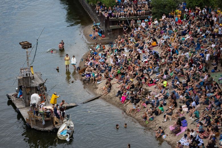 Flotsam River Circus at the St. Louis Riverfront.