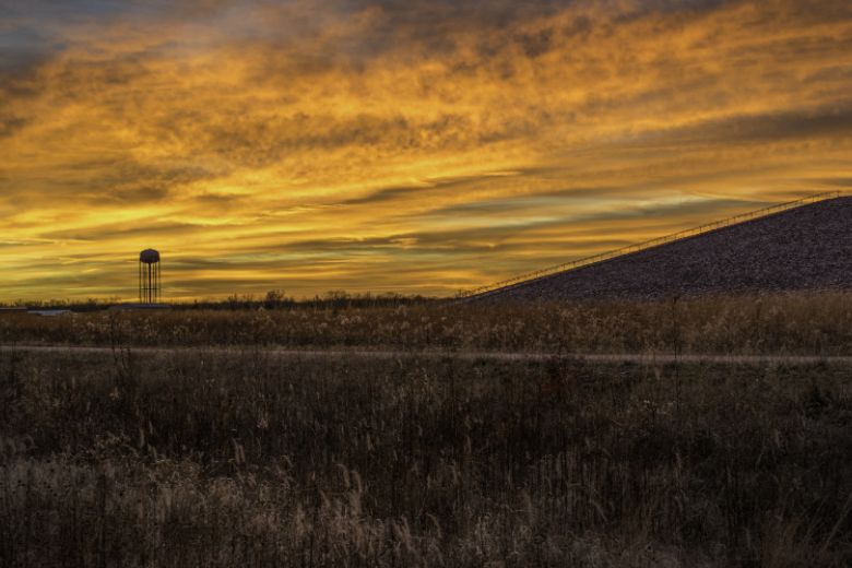Sunset on the Cell at The Weldon Spring Site Interpretive Center.