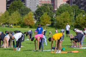 Just Breathe Yoga Series at The Gateway Arch.