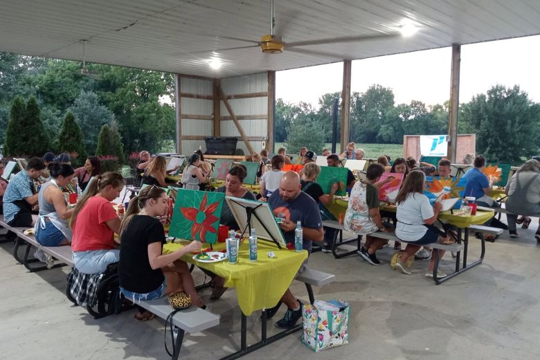 Puff, Paint, and Sip at Brookdale Farms.