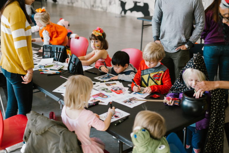 Trick-or-Treat Bag Decorating at the Contemporary Art Museum St. Louis.